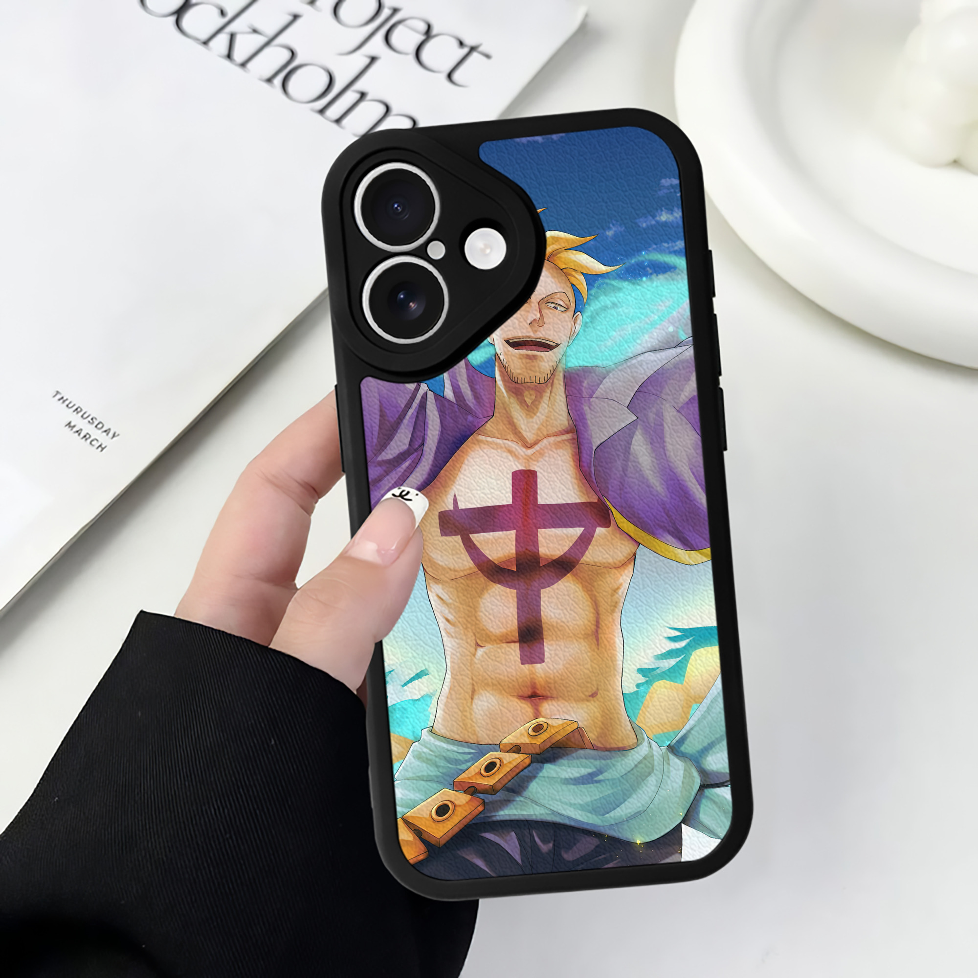 （画像用） ワンピース ONE PIECE 【iPhone 16シリーズ対応】シリコンスマホケース（レザー調） 材質：シリコン